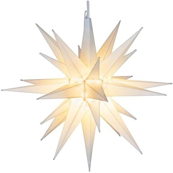 Logic 14” Bright White LED Moravian Star Tree Topper - Hanging Outdoor/Indoor - Picture 7 of 7